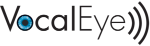 The VocalEye Descriptive Arts Theatre Society logo.